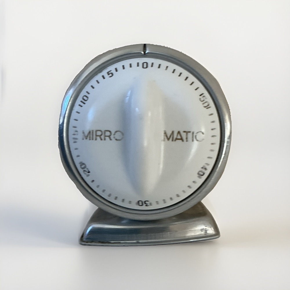Vintage MIRRO MATIC Kitchen Timer Deco MCM Retro USA Alluminum Tested Works!